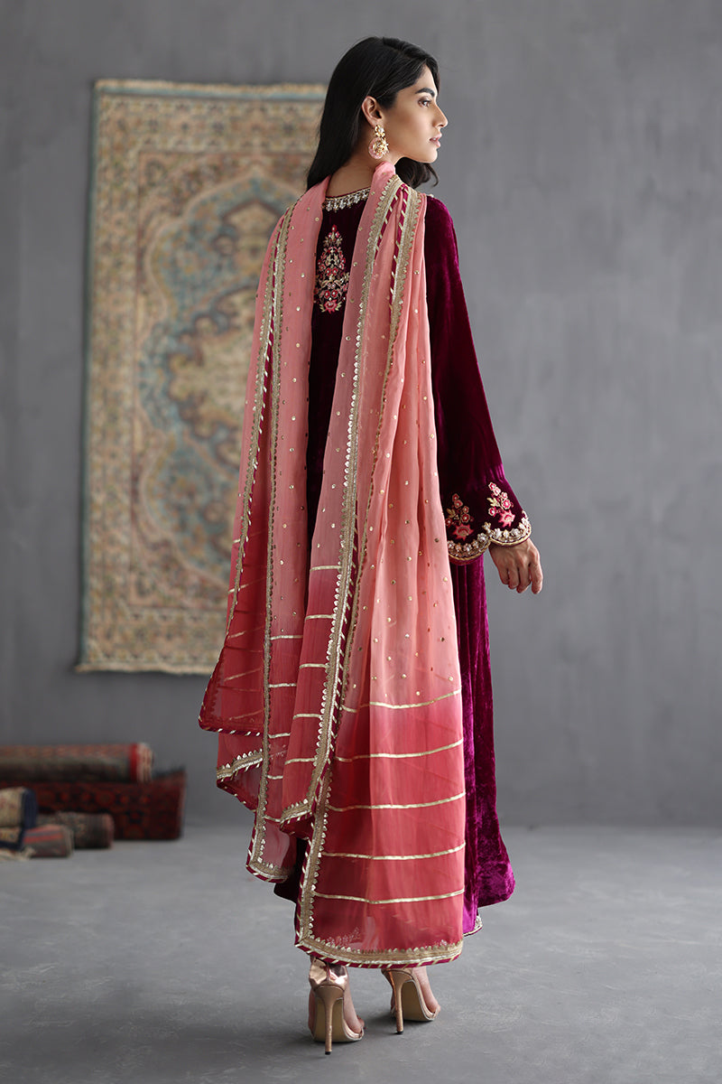 Sana Abbas | Velvet Formals | AMETHYST S Magenta Velvet