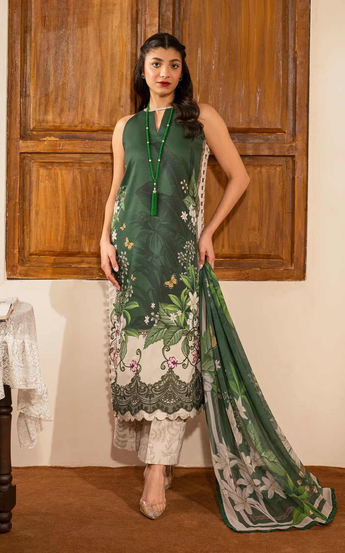 Asifa and Nabeel | Meraki Vintage 25 | Anngan (MVL25-05) XS Green Lawn