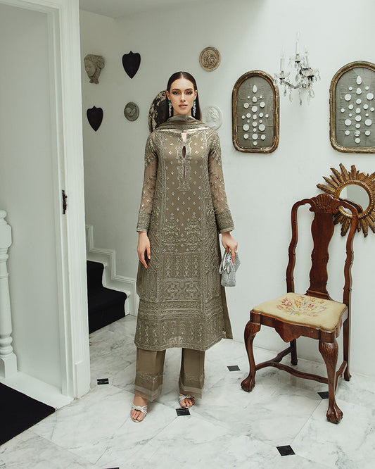 Maryum n Maria | Freesia Ariya Formals | SW23-504 - Umber - Zarin - Pakistani Designer Dress - by Marym N Maria | Type: Formal - 100% Original at Saira Sultan