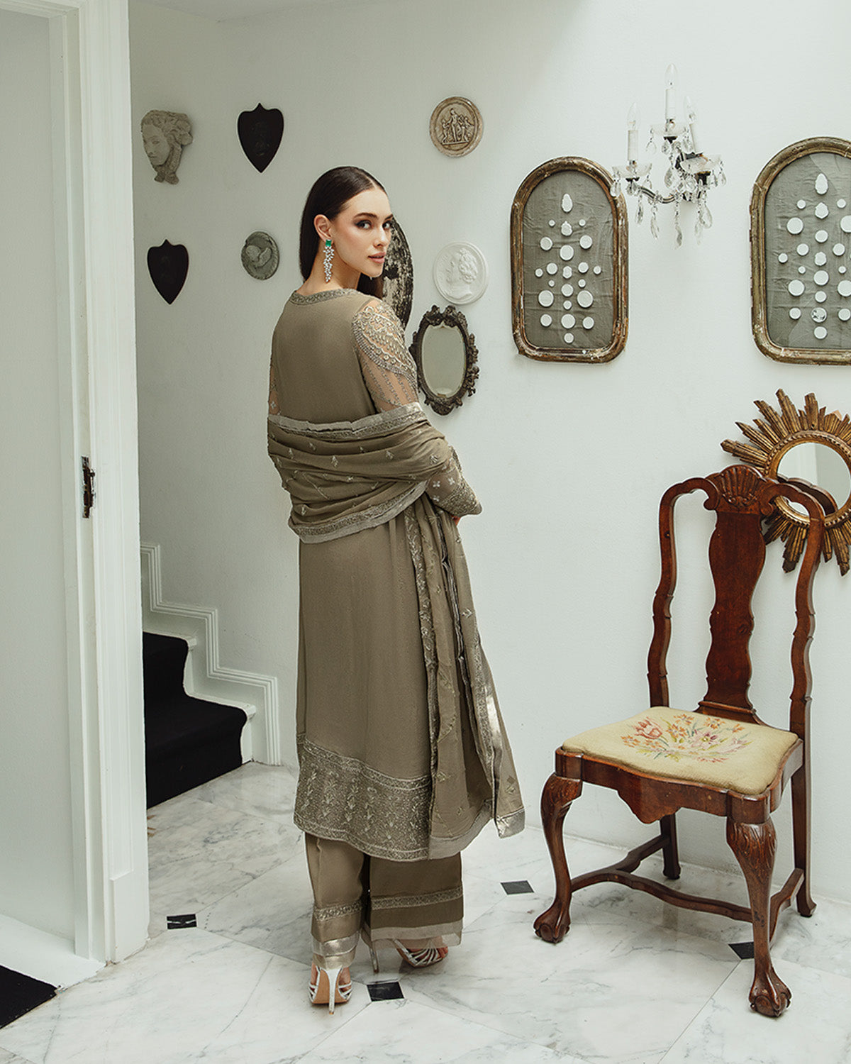 Maryum n Maria | Freesia Ariya Formals | SW23-504 - Umber - Zarin - Pakistani Designer Dress - by Marym N Maria | Type: Formal - 100% Original at Saira Sultan