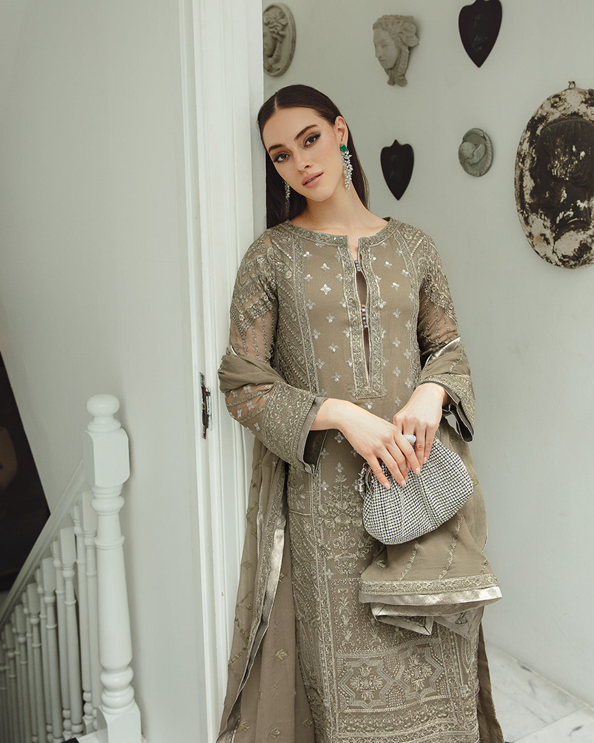 Maryum n Maria | Freesia Ariya Formals | SW23-504 - Umber - Zarin - Pakistani Designer Dress - by Marym N Maria | Type: Formal - 100% Original at Saira Sultan