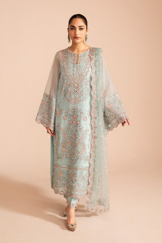 Maryum N Maria | Zircon Formals | NAHID - MS40078 XS Sky Blue Organza