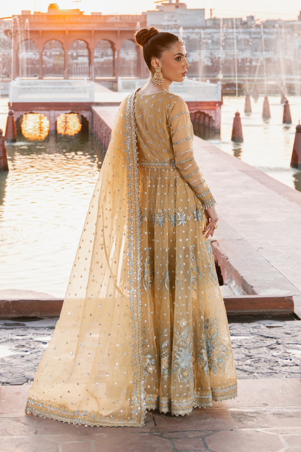 Maryum N Maria | Zircon Formals | JAHANANA - MS40074 M Dust Yellow Organza
