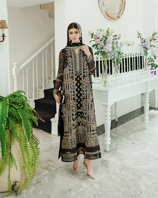Maryum n Maria | Freesia Ariya Formals |  SW23-507 - Black - Iman - Pakistani Designer Dress - by Maryam N Maria | Type: Formal - 100% Original at Saira Sultan