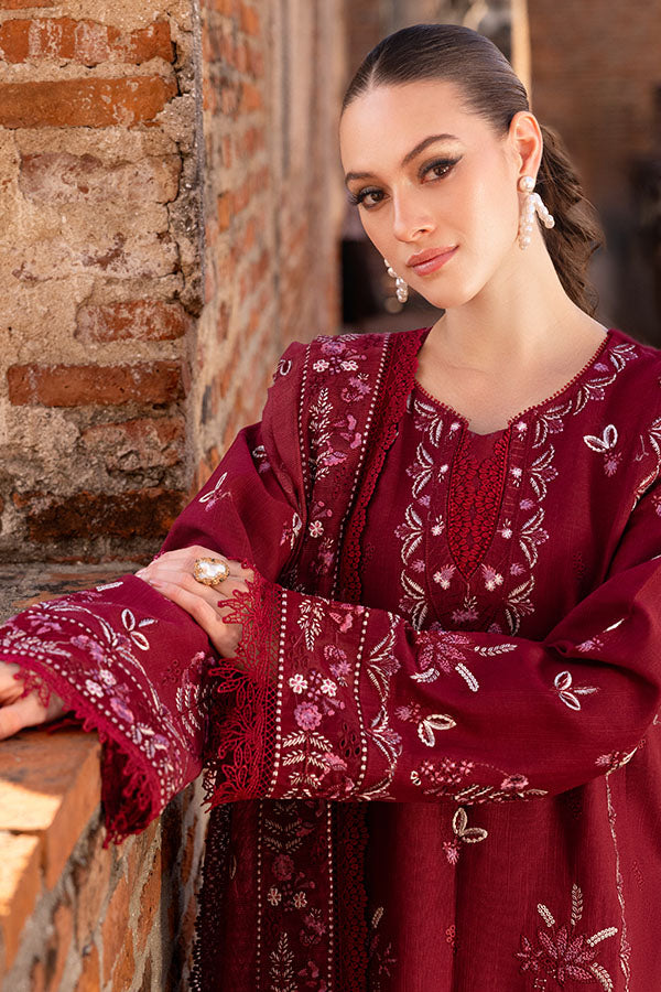 Saffron | Solace Winter Edit | Odette L Deep Red Khaddar
