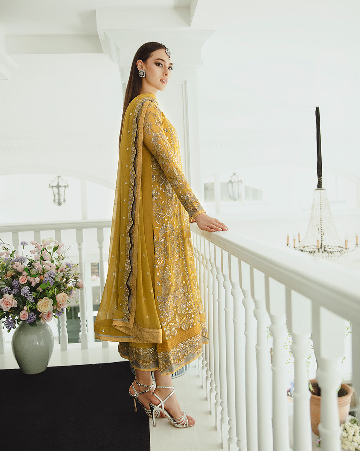 Maryum n Maria | Freesia Ariya Formals | SW23-510 - Ocher - Laleh - Pakistani Designer Dress - by Maryam N Maria | Type: Formal - 100% Original at Saira Sultan