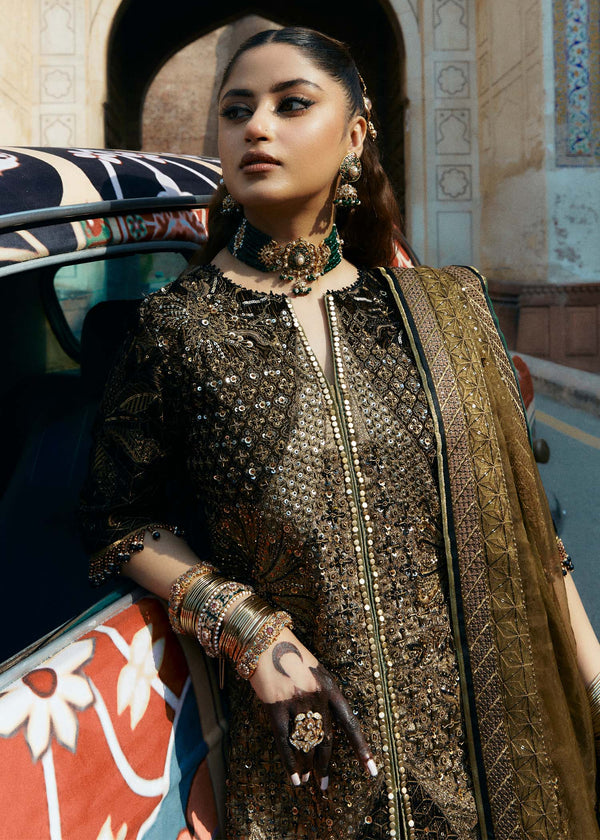 Laj | Hath Kahani Luxury Formals 24 | RAHIB M Black Shimmer Velvet