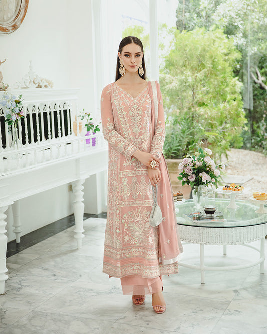 Maryum n Maria | Freesia Ariya Formals | SW23-503 - Pink Nude - Negar - Pakistani Designer Dress - by Maryam N Maria | Type: Formal - 100% Original at Saira Sultan