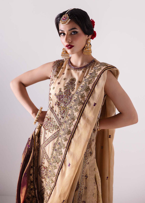 Laj | Elaheh Formals | XENIA L Beige Cotton Silk