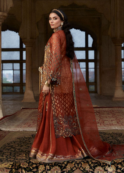 Laj | Hath Kahani Luxury Formals 24 | SHAHRANI M Rust Organza