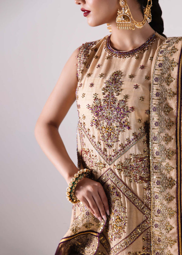 Laj | Elaheh Formals | XENIA M Beige Cotton Silk