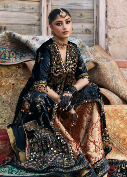 Laj | Hath Kahani Luxury Formals 24 | KOHSAR XL Black Shimmer Velvet