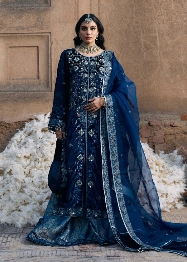 Laj | Hath Kahani Luxury Formals 24 | GULNAAR S Blue Velvet