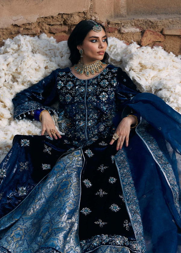 Laj | Hath Kahani Luxury Formals 24 | GULNAAR L Blue Velvet