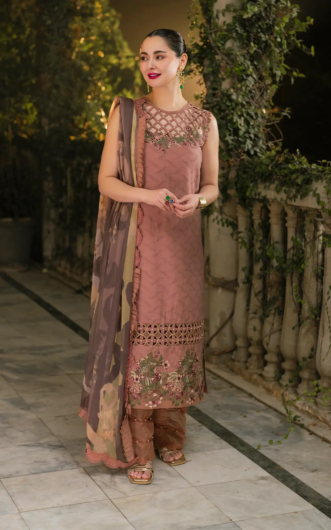 Asifa and Nabeel | Gulkari Summer 25 | Saffron Day (GKL-04) XL Champagne Pink Lawn