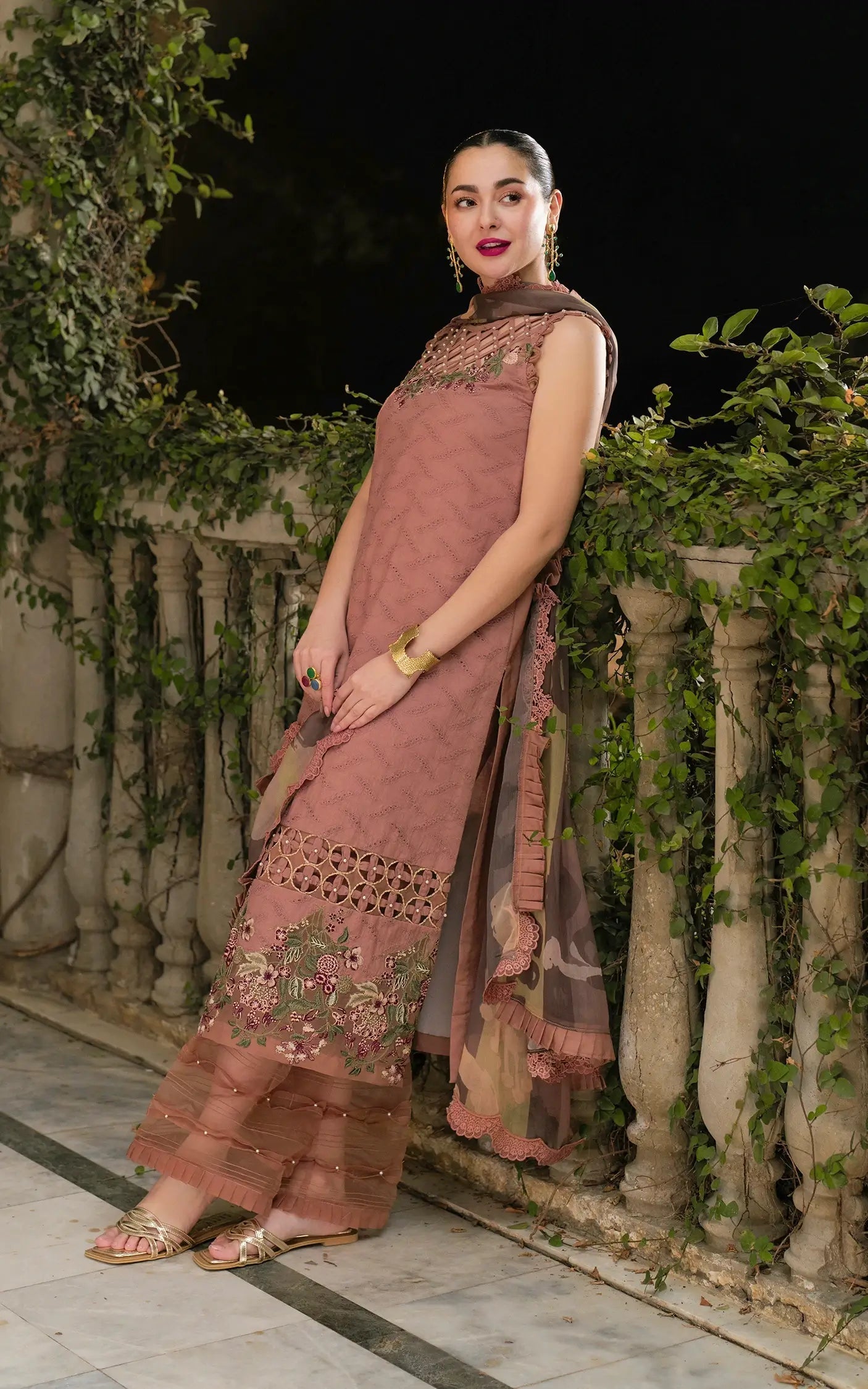 Asifa and Nabeel | Gulkari Summer 25 | Saffron Day (GKL-04) S Champagne Pink Lawn
