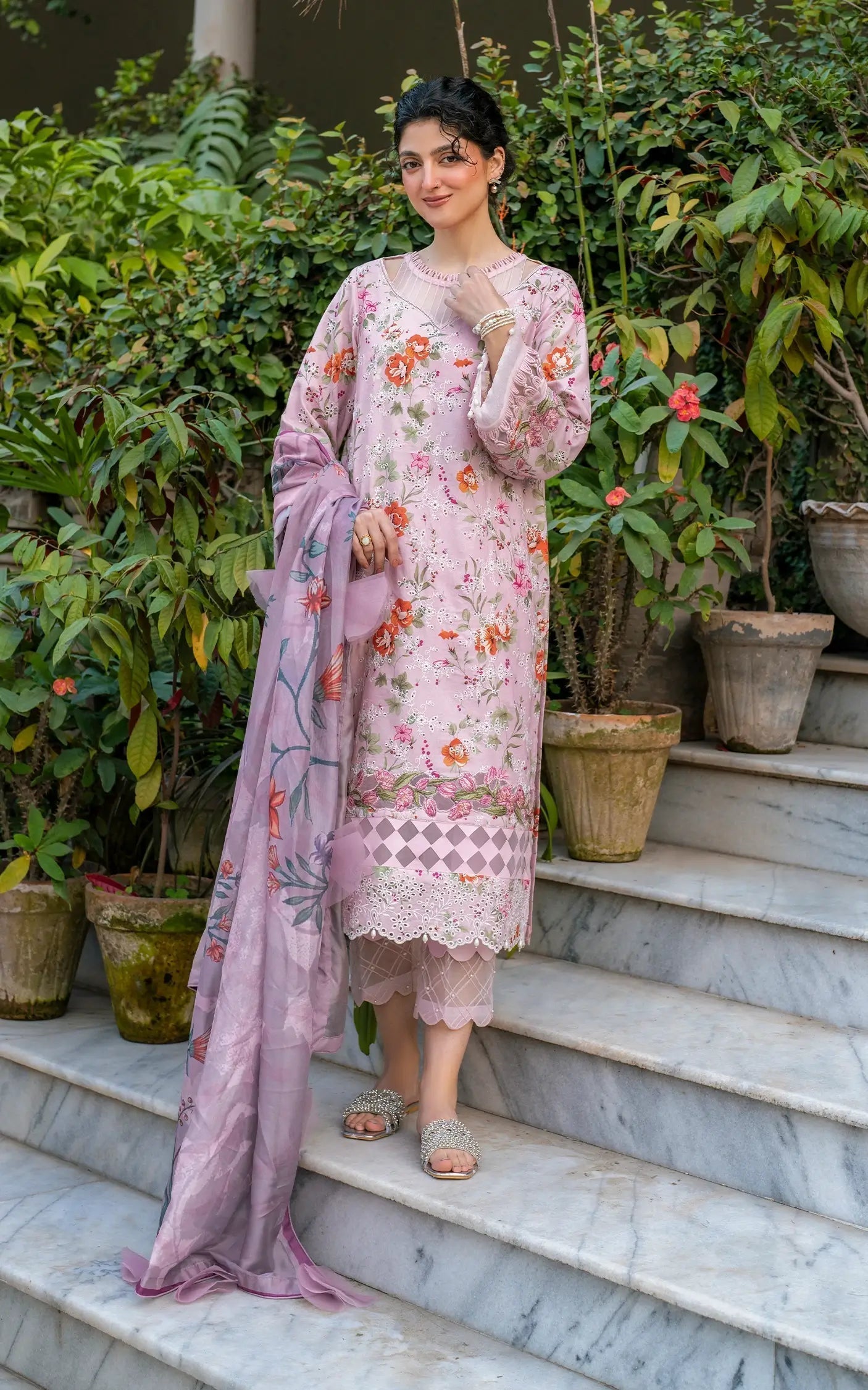 Asifa and Nabeel | Gulkari Summer 25 | Blossom Zephyr (GKL-09) S Pink Lawn