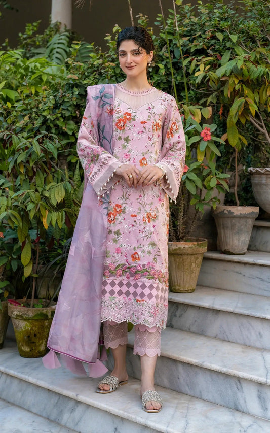 Asifa and Nabeel | Gulkari Summer 25 | Blossom Zephyr (GKL-09) XS Pink Lawn