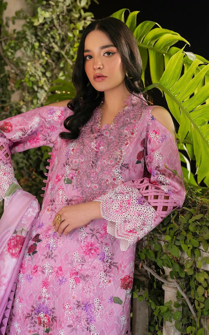 Asifa and Nabeel | Gulkari Summer 25 | Dawn Petals (GKL-10) M Soft Pink Lawn