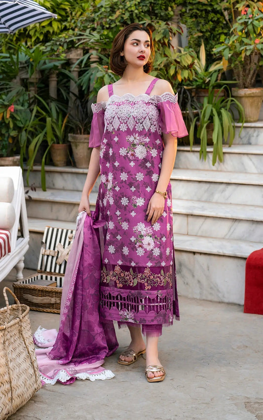 Asifa and Nabeel | Gulkari Summer 25 | Aura (GKL-12) XS Purple Lawn