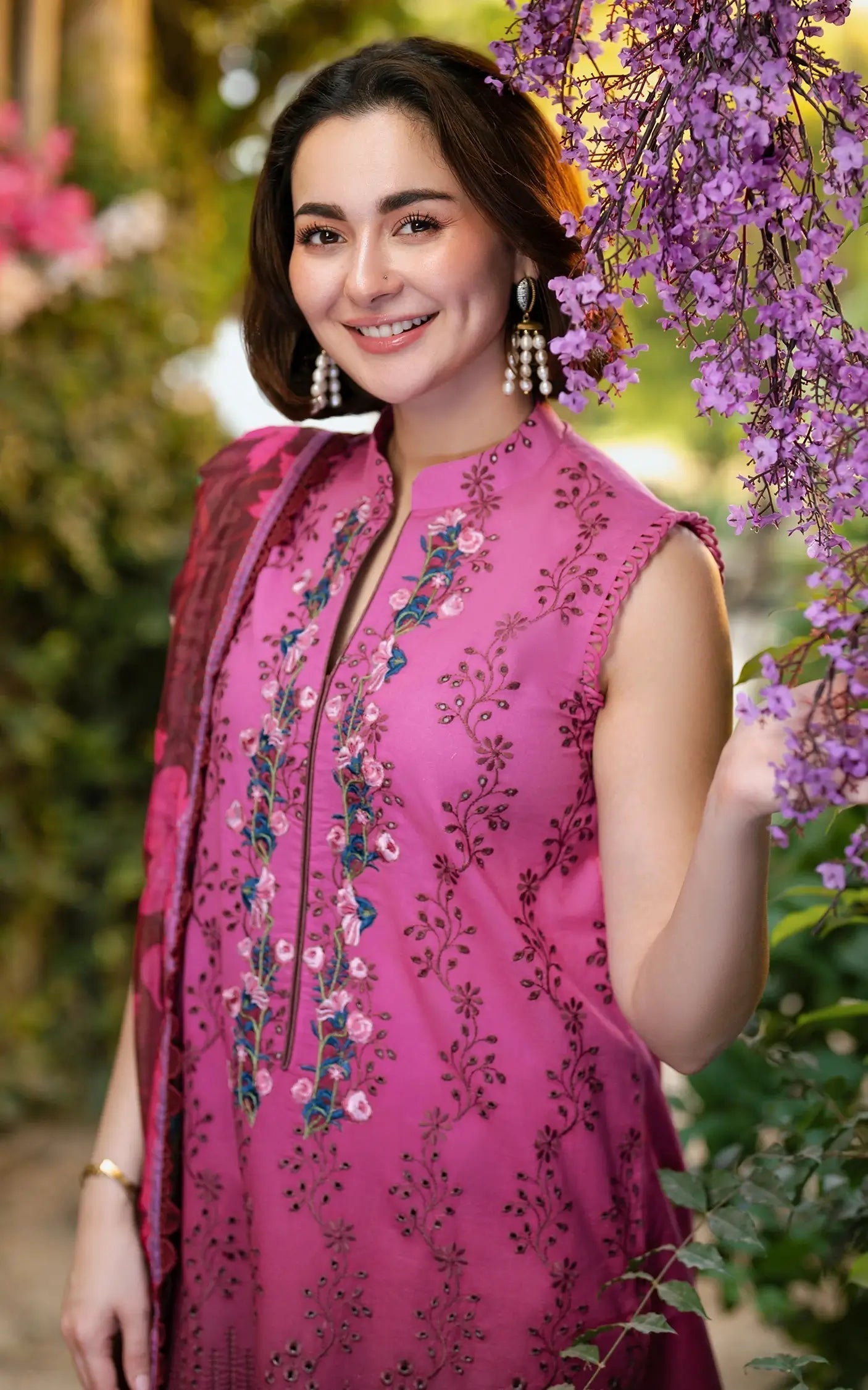 Asifa and Nabeel | Gulkari Summer 25 | Sunkissed Garden (GKL-13) M Wine Lawn