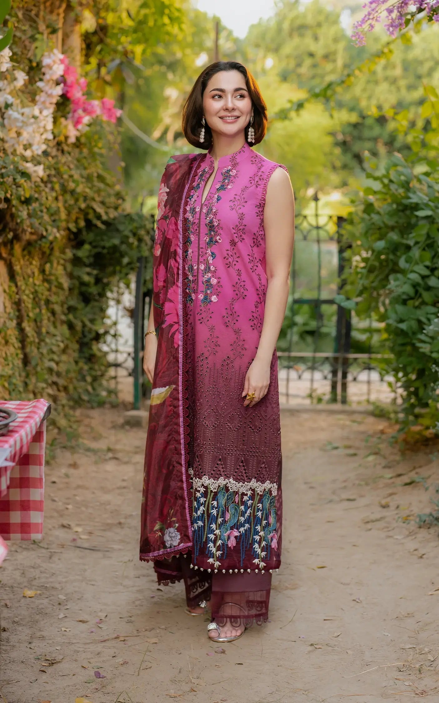 Asifa and Nabeel | Gulkari Summer 25 | Sunkissed Garden (GKL-13) L Wine Lawn