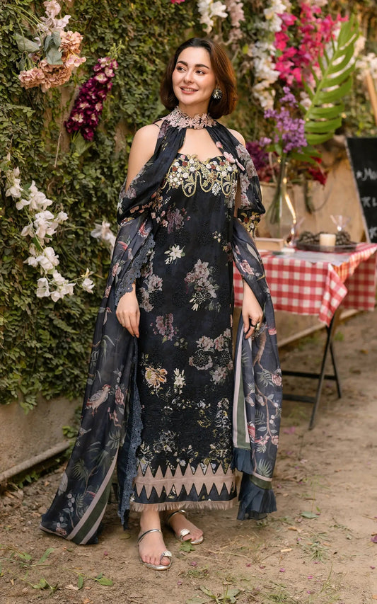 Asifa and Nabeel | Gulkari Summer 25 | Meadow Breeze (GKL-02) XS Black Lawn
