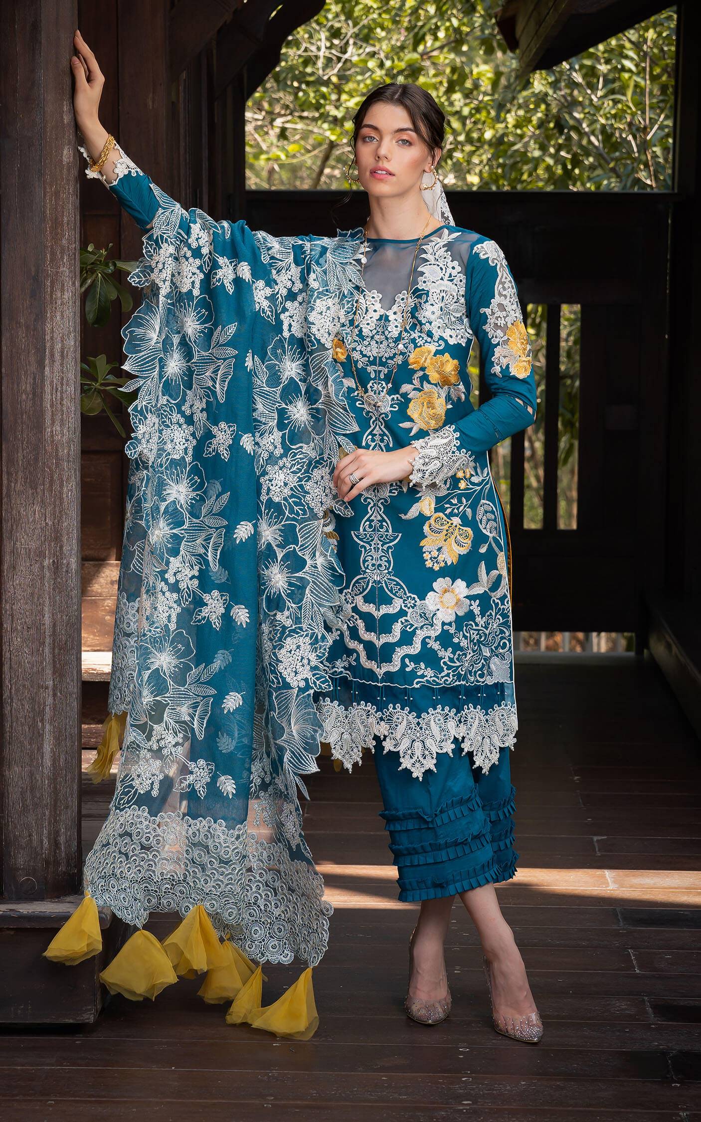 Asifa and Nabeel | Rosemary Ruffles 24 | Flora - Pakistani Designer Dress - by Asifa and Nabeel | Type: Luxury - 100% Original at Saira Sultan