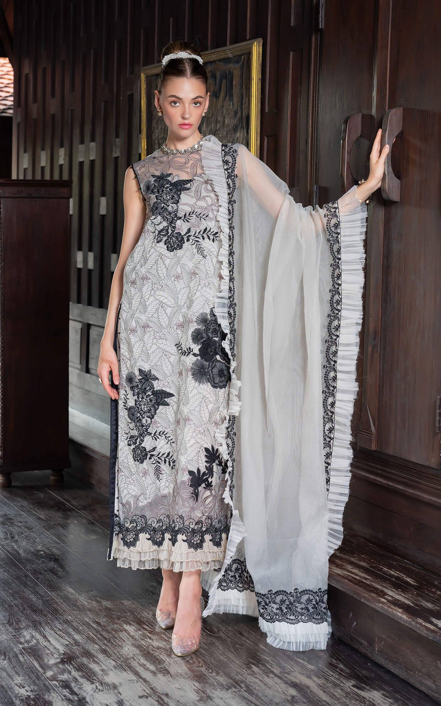 Asifa and Nabeel | Rosemary Ruffles 24 | Aurora - Pakistani Designer Dress - by Asifa and Nabeel | Type: Luxury - 100% Original at Saira Sultan