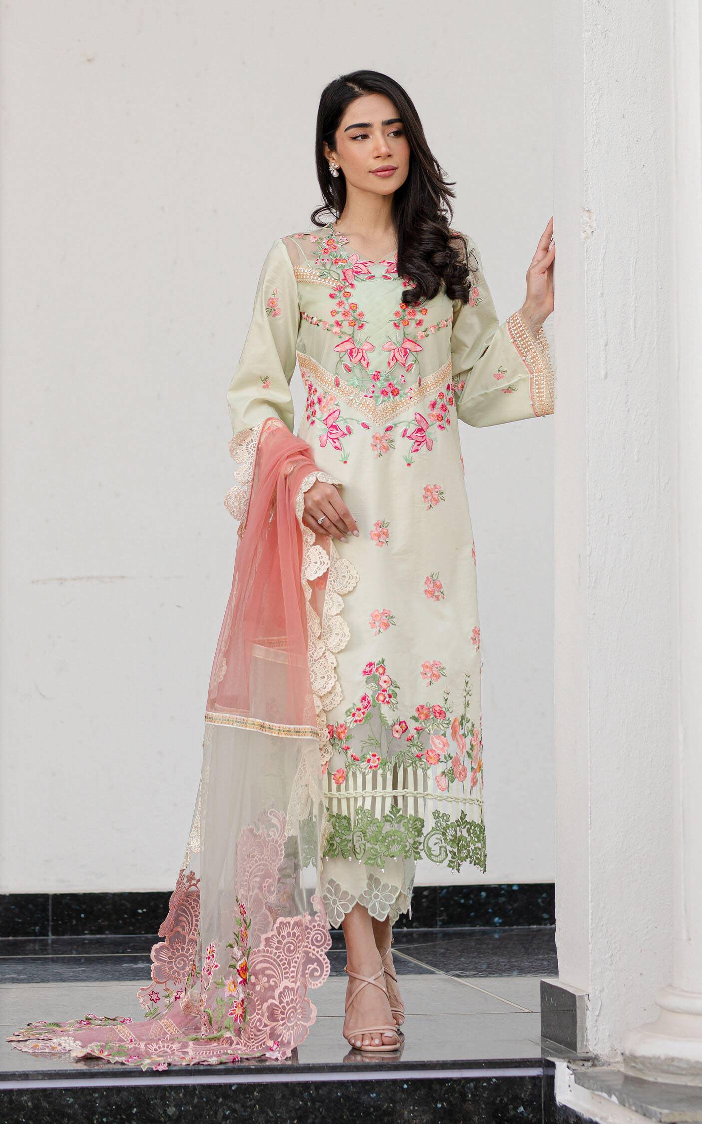 Asifa and Nabeel | Rosemary Ruffles 24 | Serene - Pakistani Designer Dress - by Asifa and Nabeel | Type: Luxury - 100% Original at Saira Sultan