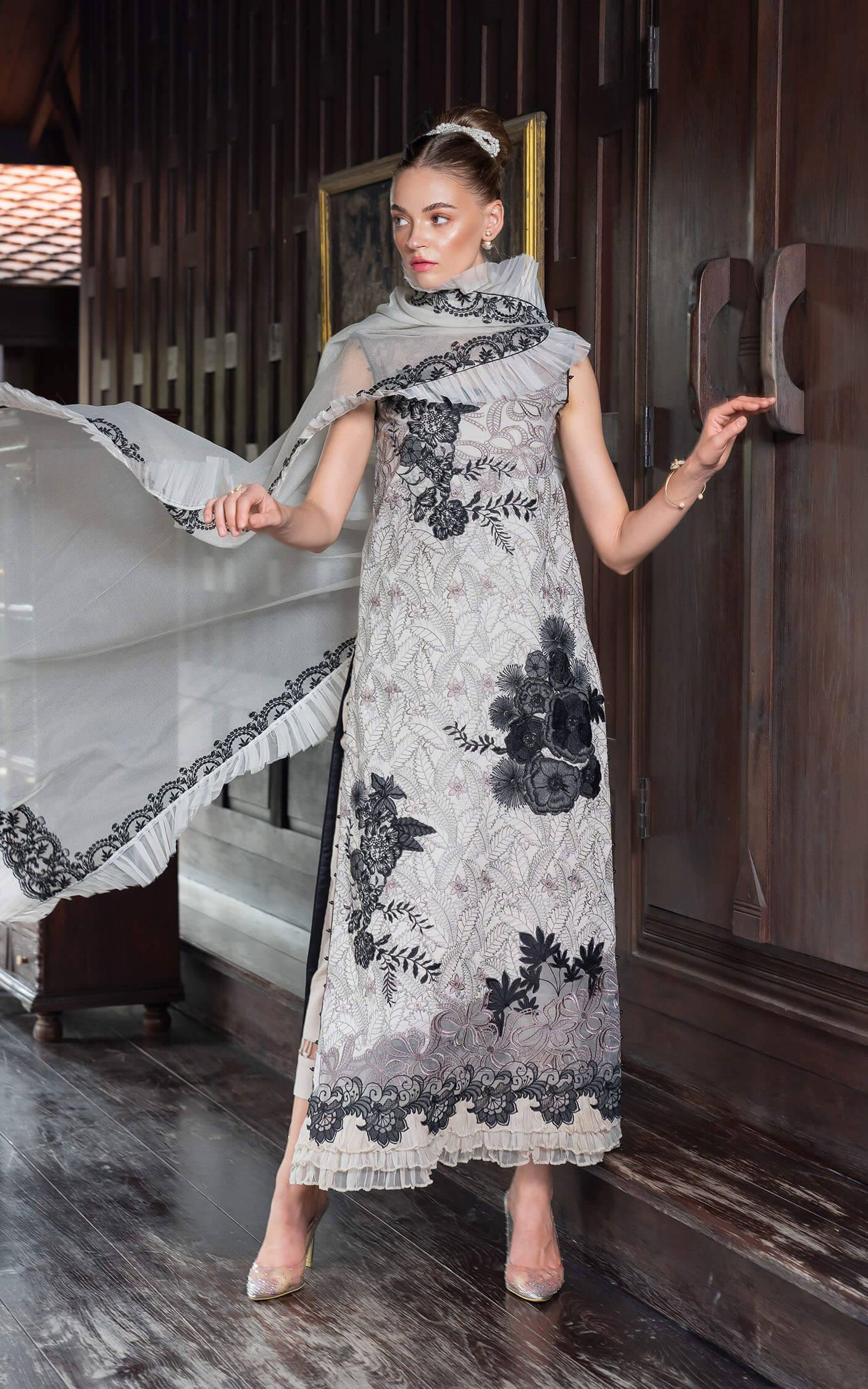 Asifa and Nabeel | Rosemary Ruffles 24 | Aurora - Pakistani Designer Dress - by Asifa and Nabeel | Type: Luxury - 100% Original at Saira Sultan