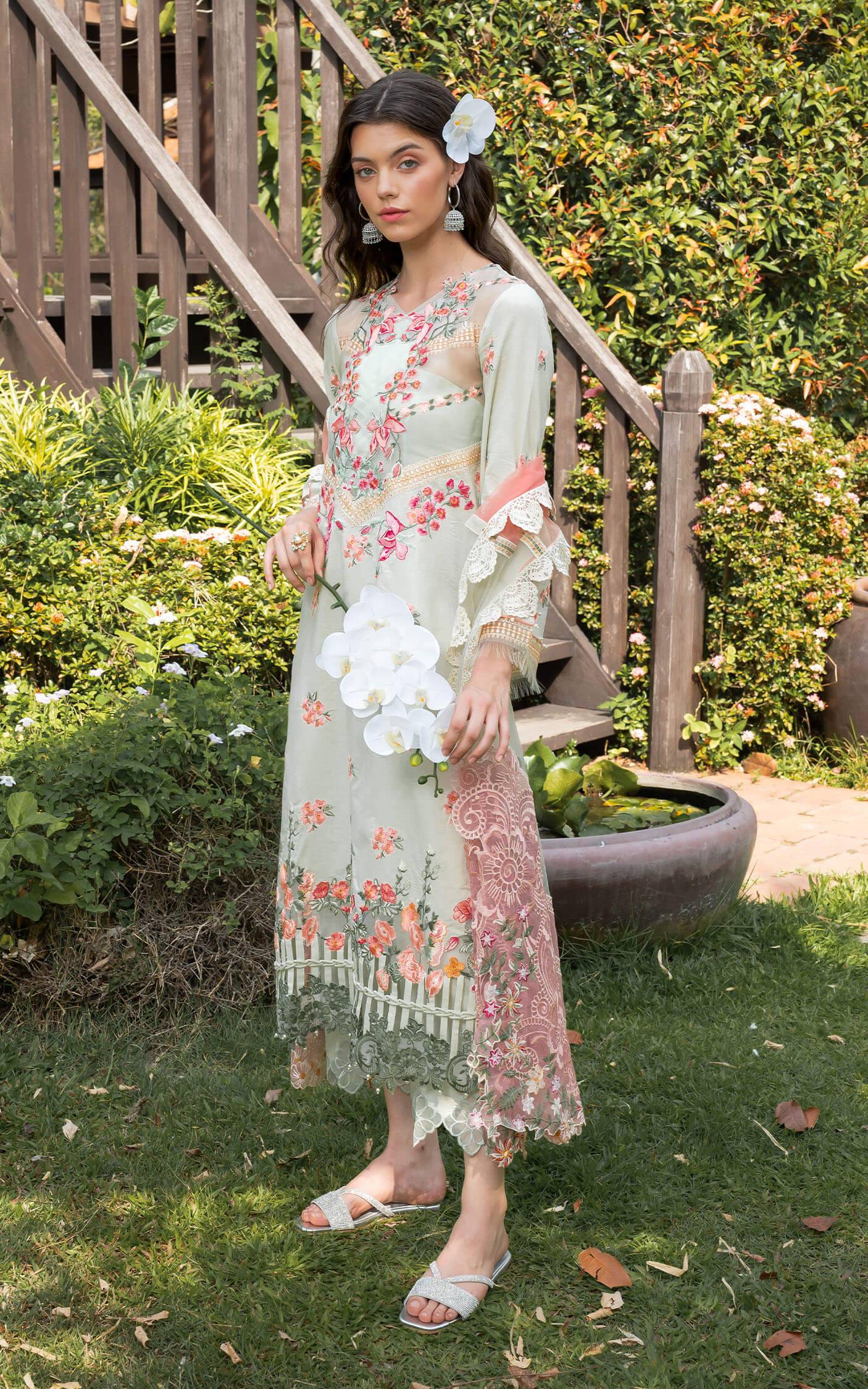 Asifa and Nabeel | Rosemary Ruffles 24 | Serene - Pakistani Designer Dress - by Asifa and Nabeel | Type: Luxury - 100% Original at Saira Sultan
