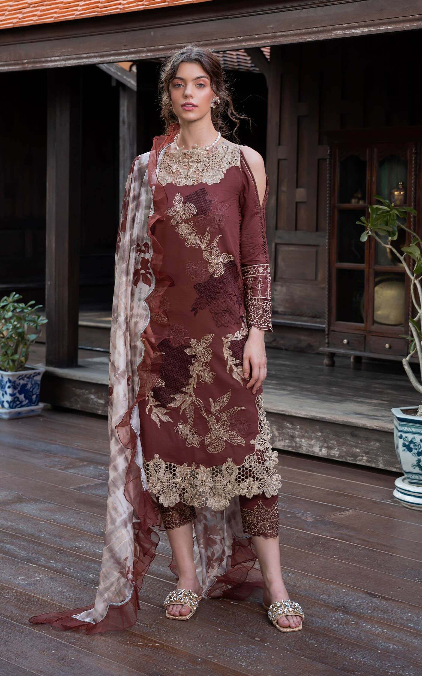 Asifa and Nabeel | Rosemary Ruffles 24 | Sheen - Pakistani Designer Dress - by Asifa and Nabeel | Type: Luxury - 100% Original at Saira Sultan