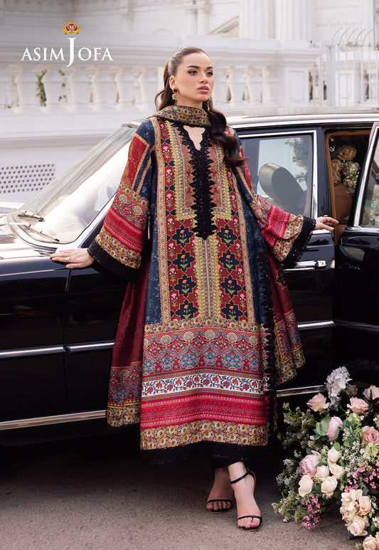 Asim Jofa | Charmuse Silk | AJRS-05 XS Black Blended Silk