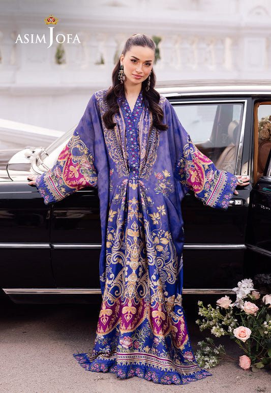 Asim Jofa | Charmuse Silk | AJRS-06 XS Blue Blended Silk