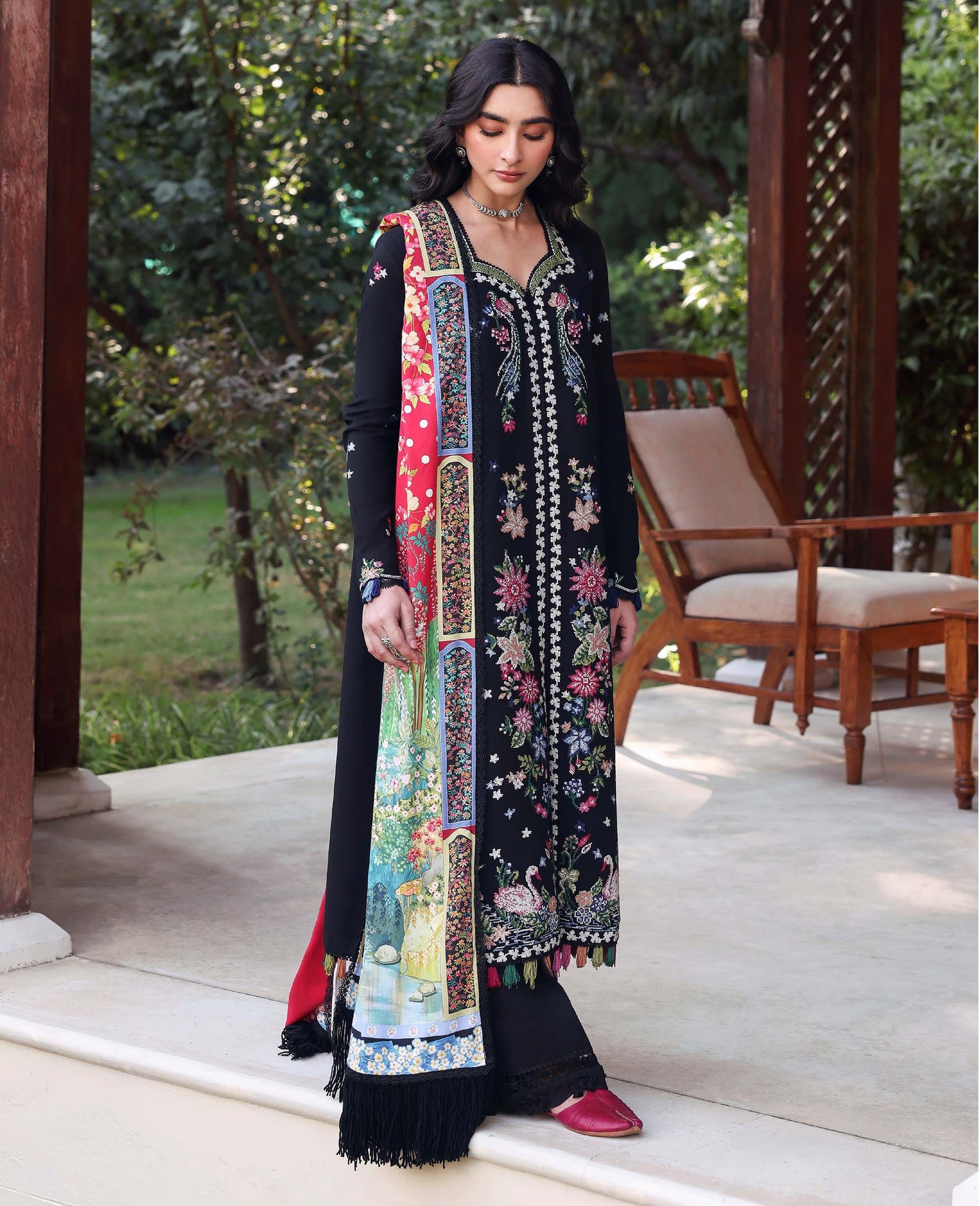 Republic Womenswear | Amaris Luxury Shawl 25 | Aveline by Republic Womenswear - Designer Dress  - Type : Ladies Clothes - Available at Saira Sultan - 100% Original 