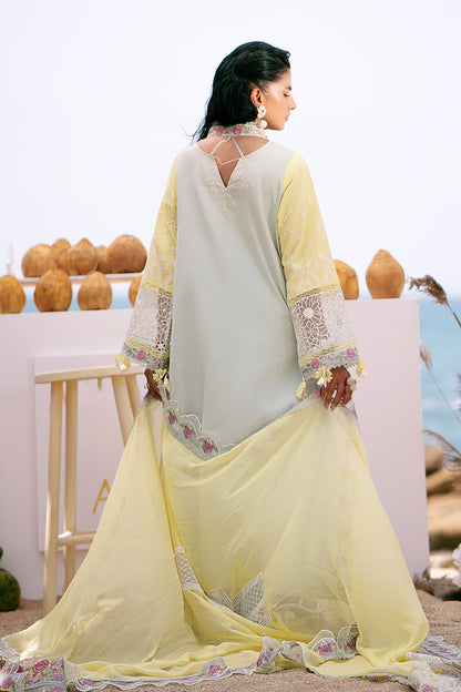AJR Couture | Dastan Luxury Lawn 25 | Azure S Off White Lawn