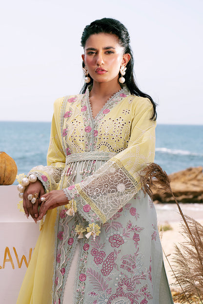 AJR Couture | Dastan Luxury Lawn 25 | Azure L Off White Lawn