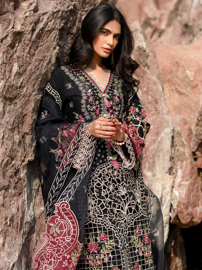 Mahnur | Sirena Luxury Lawn 25 | Azure M Black Lawn