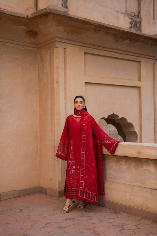 Azzal | Lawn 25 | CRIMSON - Pakistani Designer Dress - by Azzal - Type : Ladies Clothes - 100% Original at Saira Sultan