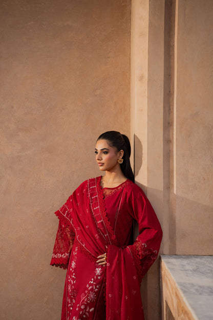 Azzal | Lawn 25 | CRIMSON - Pakistani Designer Dress - by Azzal - Type : Ladies Clothes - 100% Original at Saira Sultan