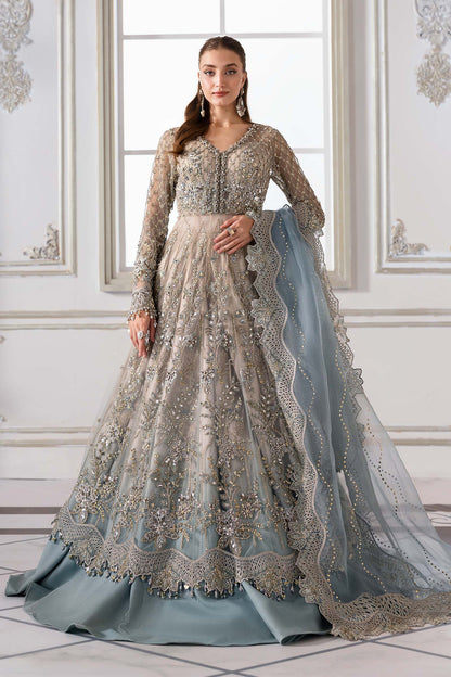 Maria B | Mbroidered 2025 | BD-3002 XS Coffee Maxi with Lehnga