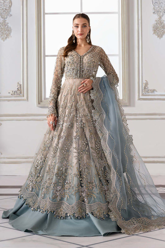Maria B | Mbroidered 2025 | BD-3002 XS Coffee Maxi with Lehnga