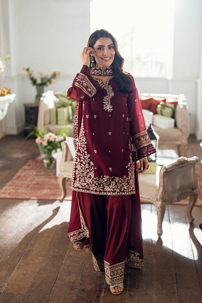 Azure | Vogue Formals | Berry Dusk Custom Size Burgundy Khaddi Net