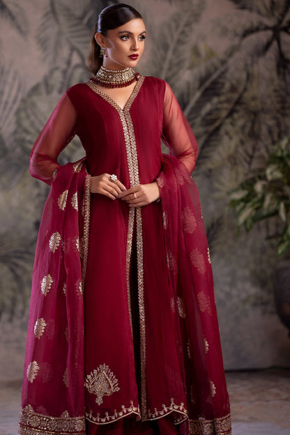 Charizma | Festive Pret | CMA-4-049 L Long Open Gown with Lehnga