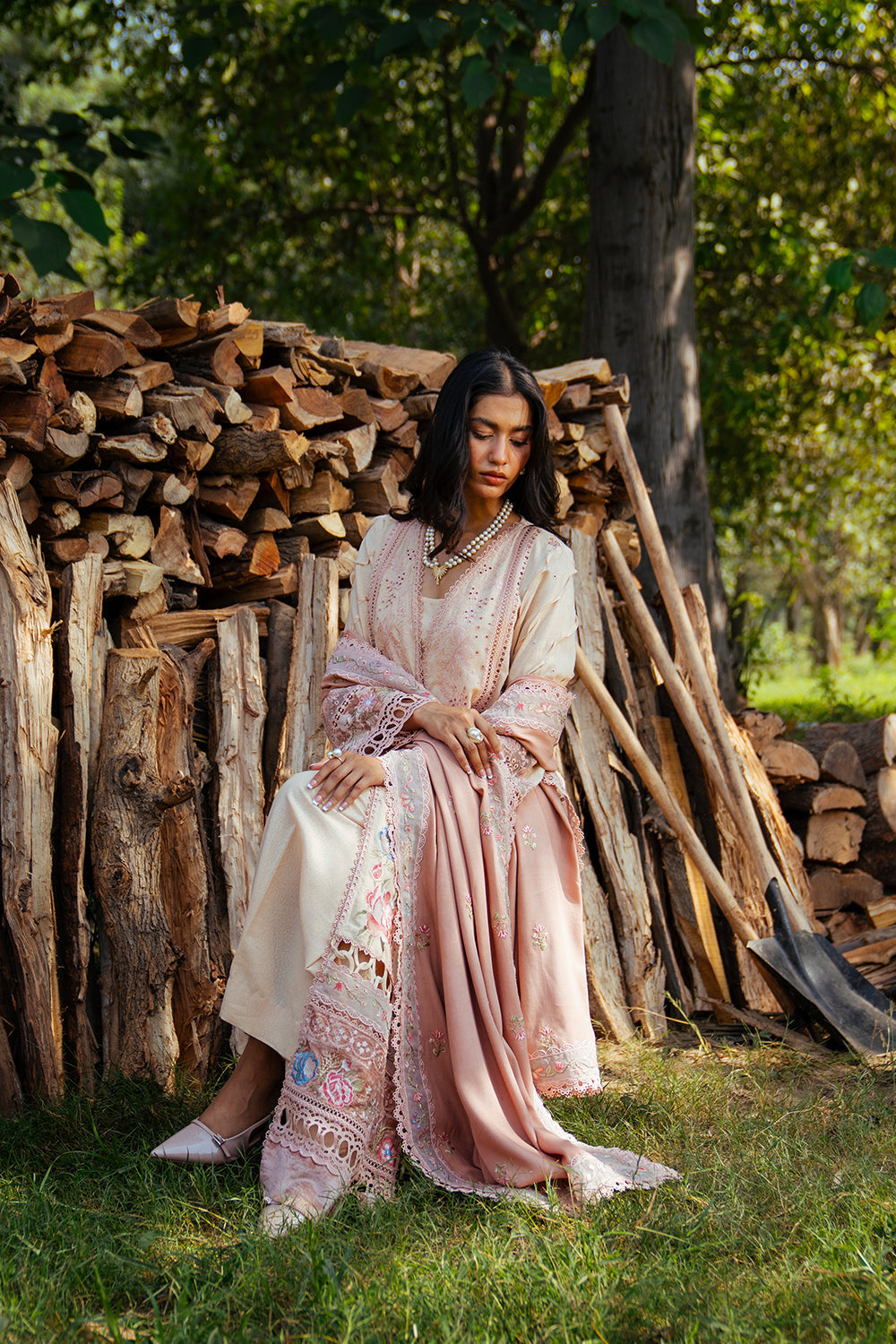 Saira Rizwan | Winter 2024 | LANA-SRW24-03 M Peach Karandi