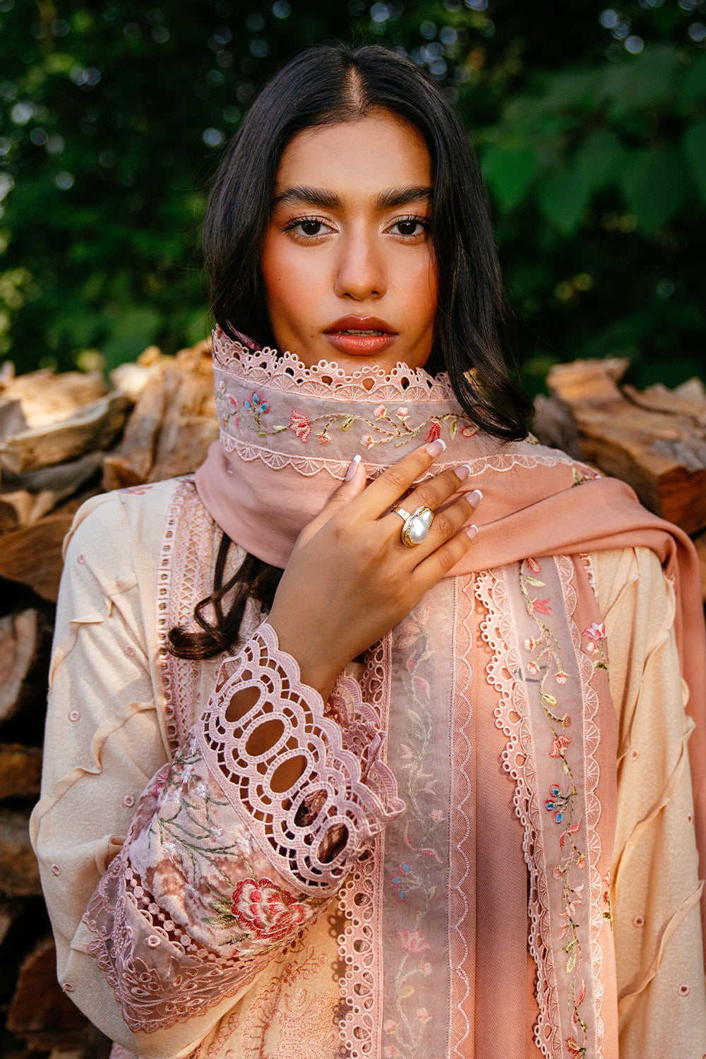 Saira Rizwan | Winter 2024 | LANA-SRW24-03 S Peach Karandi