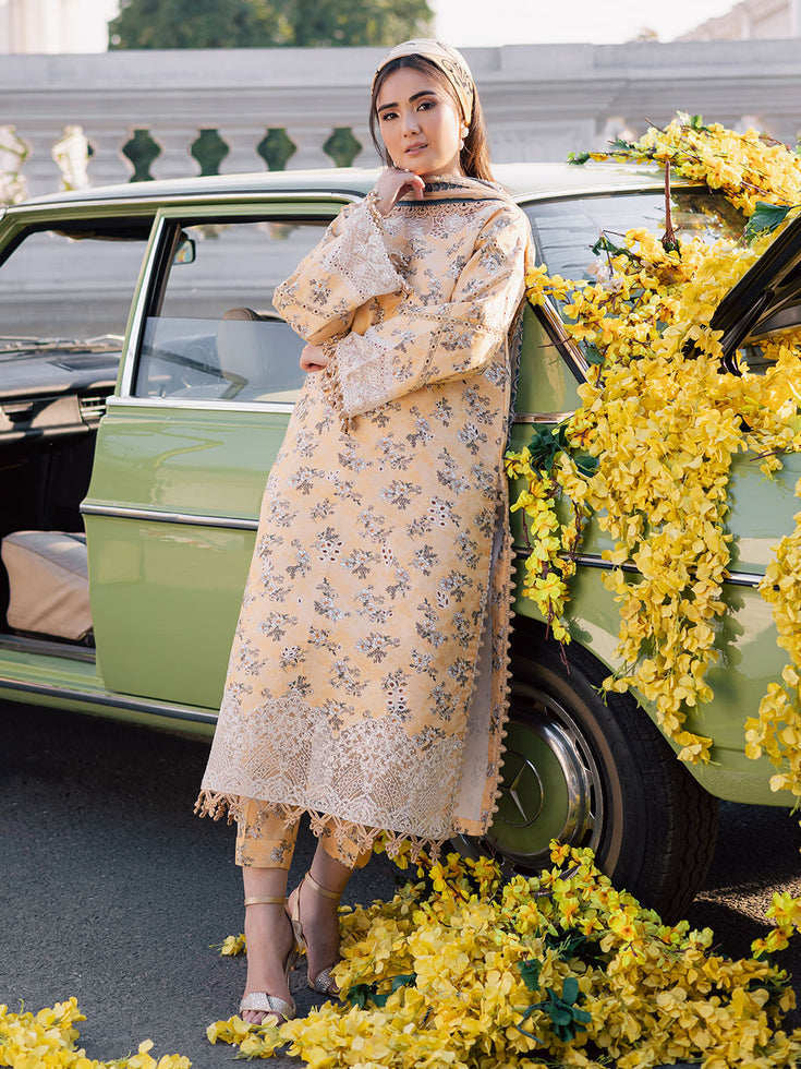 Parishay | IVY Bloom V2 Lawn | BLOOM-09 M Pale Peach Lawn