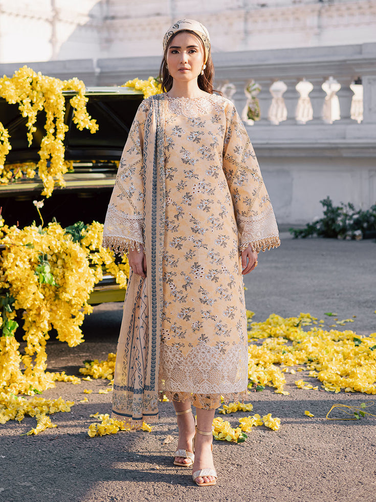 Parishay | IVY Bloom V2 Lawn | BLOOM-09 XS Pale Peach Lawn