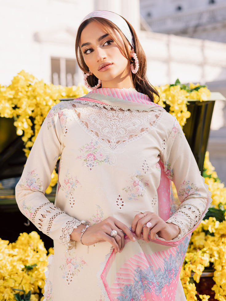 Parishay | IVY Bloom V2 Lawn | BLOOM-12 XL Off White Lawn